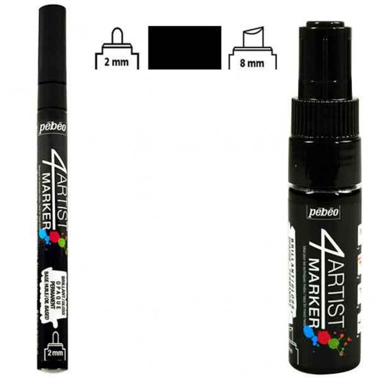 SET 2 SIZE BLACK 4ARTIST MARKER 8 MM & 2 MM OIL-BASED PAINT MARKER SET 2 SIZE BLACK 4ARTIST MARKER 8 MM & 2 MM OIL-BASED PAINT MARKER